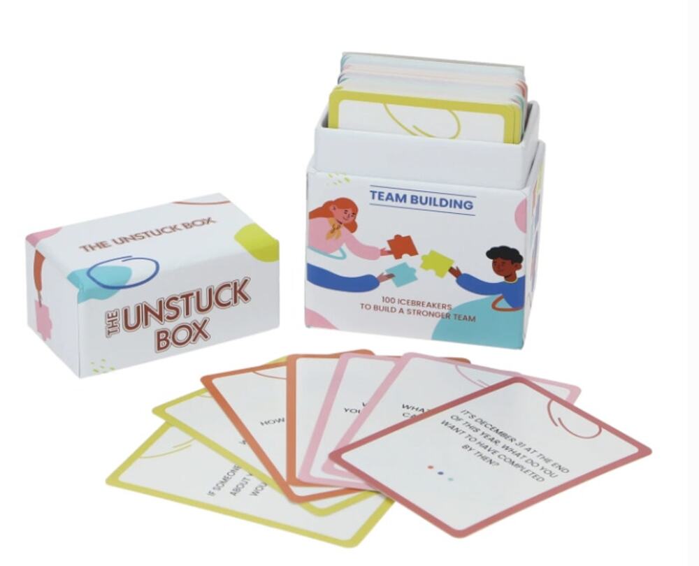 The Unstuck Box Team Building Cards 100 Icebreaker Questions for Work